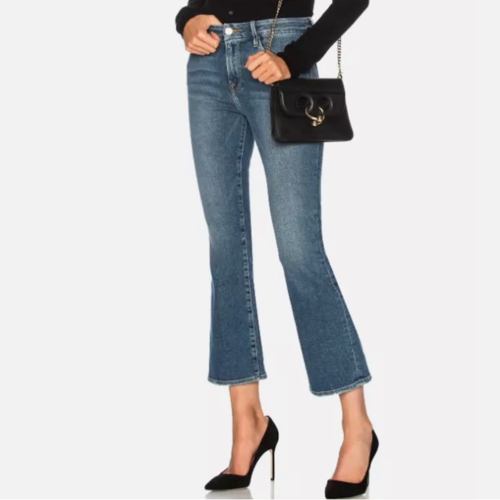 FRAME DENIM Le Crop Mini Boot jeans, Style LCMB183 Elmont Ridge, Size 30, EUC